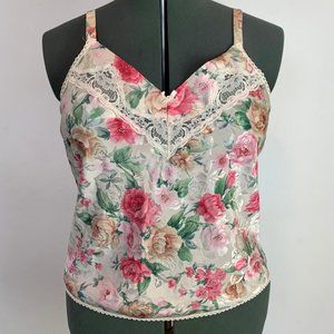 Vintage Floral Roses Satin Intimate Camisole